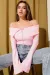 Omzu Açık Fermuarlı Bluz Pembe T4330 (Beden: M)