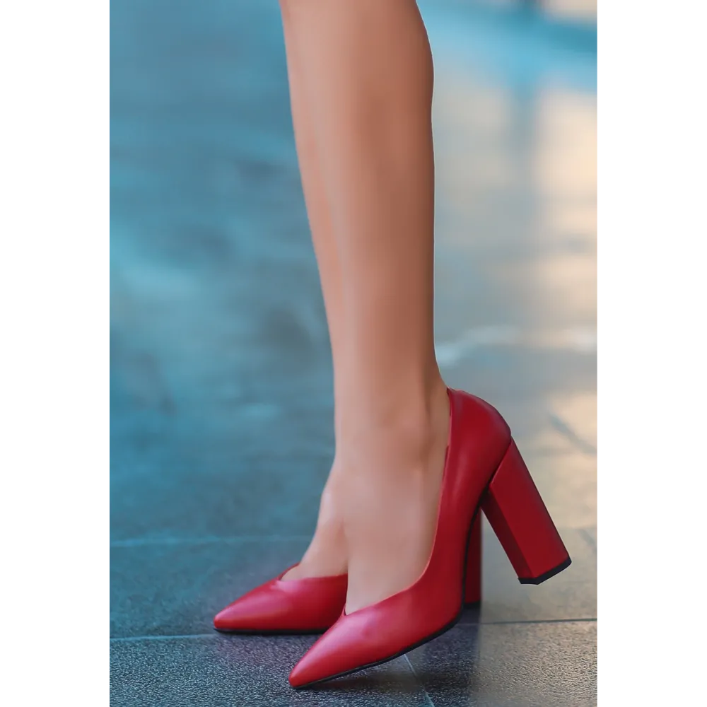 Giort Kırmızı Cilt Topuklu Ayakkabı (Numara: 36)