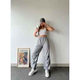 Paraşüt Pantolon Gri (Beden: M)