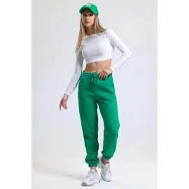 3 İplik Şardonlu Paça Lastikli Eşofman Yeşil İs001 (Beden: Xl)