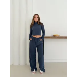 Balıkçı Yaka Örme Takım Lacivert St265865 (Beden: Xl)