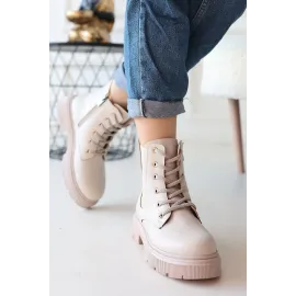 Daum Bej Cilt Bağcıklı Bot (Numara: 39)