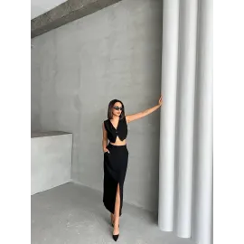 Çilek Takım Etek Yelek Siyah (Beden: M)