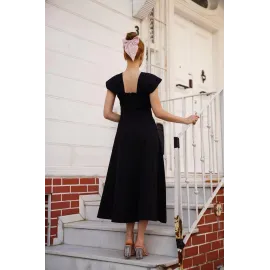 U Yaka Prenses Elbise Siyah S255101 (Beden: S)