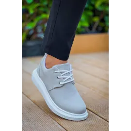 Kb-003 Kuback Gri Süet Bağcıklı  Günlük Erkek Ayakkabı (Numara: 41)