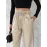 Kendinden İnce Kemerli Deri Pantolon Bej T1178 (Beden: Xl)
