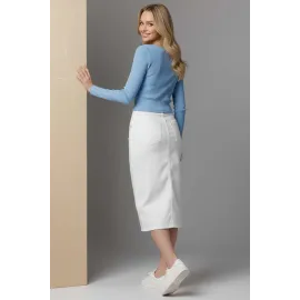 Çıtçıt Detaylı Bluz Mavi T4343 (Beden: Xl)