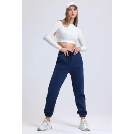 3 İplik Şardonlu Paça Lastikli Eşofman Lacivert İs001 (Beden: S)