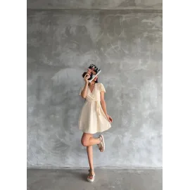 Bürümcük Mini Boy Elbise Bej (Beden: Standart)