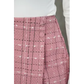 İki Düğmeli Şort Etek Pembe H26414 (Beden: S)