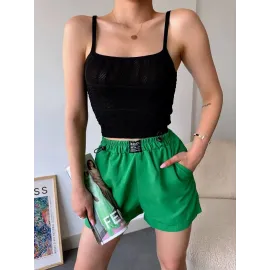Armalı Keten Şort Yeşil S251003 (Beden: S)