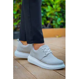 Kb-003 Kuback Gri Süet Bağcıklı  Günlük Erkek Ayakkabı (Numara: 41)