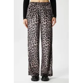 Leopar Desen Pantolon Bej (Beden: S)