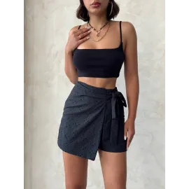 Brodeli Şort Etek S255075 Siyah (Beden: Xl)