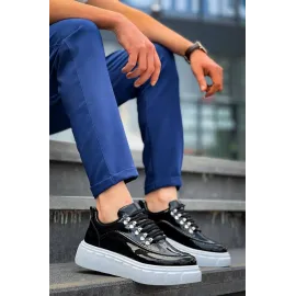 Kb-X10 Kuback Siyah Rugan Beyaz Yüksek Taban Günlük Spor Ayakkabı (Numara: 40)