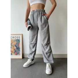 Paraşüt Pantolon Gri (Beden: L)