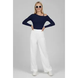 Tek Omuz İpli Bluz Lacivert T4328 (Beden: Xl)