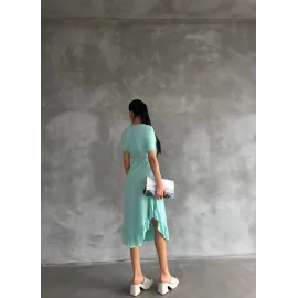 Kuşaklı Elbise Mavi (Beden: Standart)