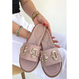 Toha Pudra Cilt Tokalı Terlik (Numara: 39)