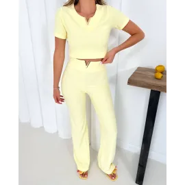 V Aksesuarlı Ottoman Takım Sarı S255850 (Beden: S)