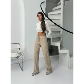Fitilli Şardonlu Pantolon Bej A4058 (Beden: M)