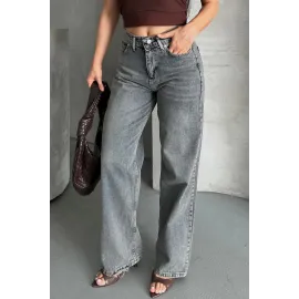 Palazzo Bıyık Kar Yıkama Buz Mavi Jeans Pantolon D2008 (Beden: 44)