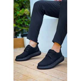Kb-003 Kuback Siyah Süet Siyah Taban Bağcıklı  Günlük Erkek  Ayakkabı (Numara: 40)