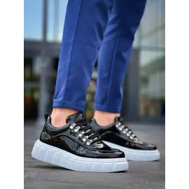 Kb-X10 Kuback Siyah Rugan Beyaz Yüksek Taban Günlük Spor Ayakkabı (Numara: 43)