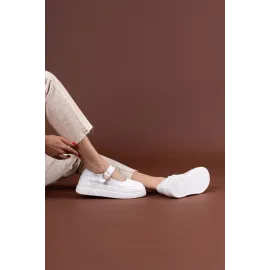 Lunni Beyaz Keten Spor Ayakkabı (Numara: 38)