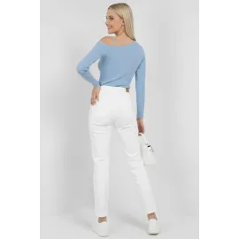 Tek Omuz İpli Bluz Mavi T4328 (Beden: M)