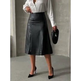 Komple Parçalı Deri Etek Siyah H26441 (Beden: S)