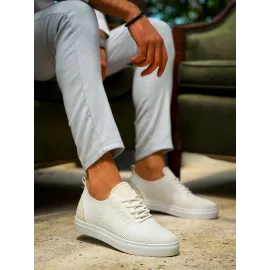 Kb-101 Kuback Beyaz Triko Bağcıklı Günlük Erkek Ayakkabı (Numara: 43)