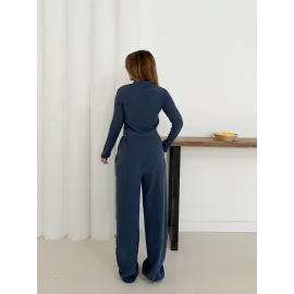 Balıkçı Yaka Örme Takım Lacivert St265865 (Beden: L)