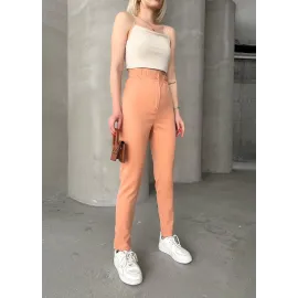 Beli Lastikli Karamel Pantolon Somon (Beden: S)