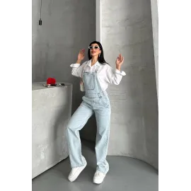 Pantolon Kar Yıkama Salopet Mavi D2514 (Beden: 40)