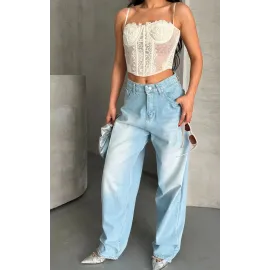 Baggy Süper Taş Bıyık Yıkama Buz Mavi D2007 (Beden: 36)