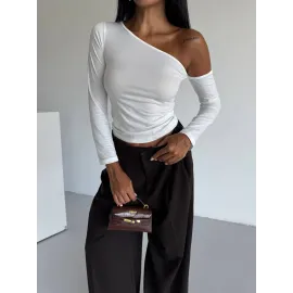 Omuz Detaylı Kollu Bluz Beyaz F2336 (Beden: M)