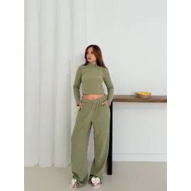 Balıkçı Yaka Örme Takım Mint St265865 (Beden: L)