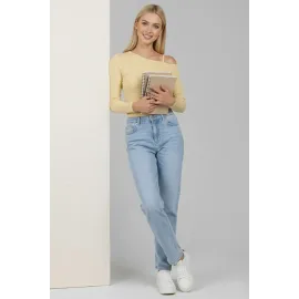 Tek Omuz İpli Bluz Sarı T4328 (Beden: Xl)