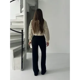 Fit Comfort Siyah Salaş Pantolon A6011 (Beden: Standart)