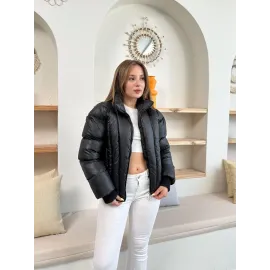 Puffer Kısa Mont Siyah St25534 (Beden: L)