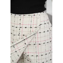 İki Düğmeli Şort Etek Beyaz H26414 (Beden: S)