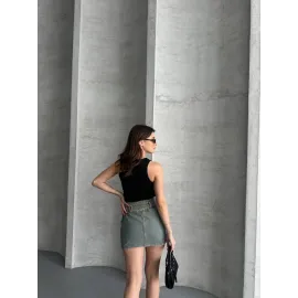 Varaklı Bluz Siyah (Beden: Standart)