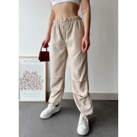 Paraşüt Pantolon Bej (Beden: M)