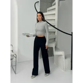 Fitilli Şardonlu Pantolon Siyah A4058 (Beden: L)