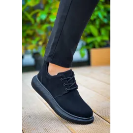 Kb-003 Kuback Siyah Süet Siyah Taban Bağcıklı  Günlük Erkek  Ayakkabı (Numara: 40)