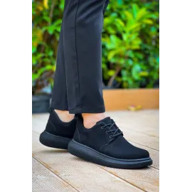 Kb-003 Kuback Siyah Süet Siyah Taban Bağcıklı  Günlük Erkek  Ayakkabı (Numara: 44)