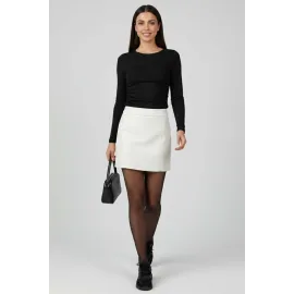 Yanı Büzgülü Bluz Siyah T4322 (Beden: Xl)