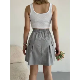 Cepli Paraşüt Etek S241021 Gri (Beden: M)