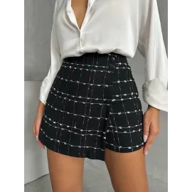 İki Düğmeli Ch Kumaş Şort Etek Siyah H26414 (Beden: Xl)